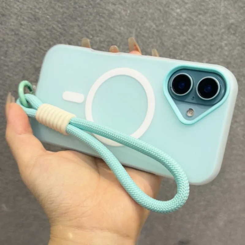 适用苹果16磁吸手机壳带挂绳手腕带iPhone15ProMax新款13全包14套|undefined