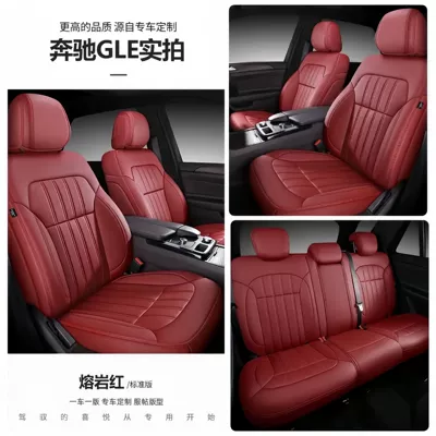 Modelə uyğun (Original) oturacaq örtükləri — covers with full cushion coverage - lava-red-standard-edition-five-seater-nappa-leather-full-coverage-for-front-and-rear-rows
