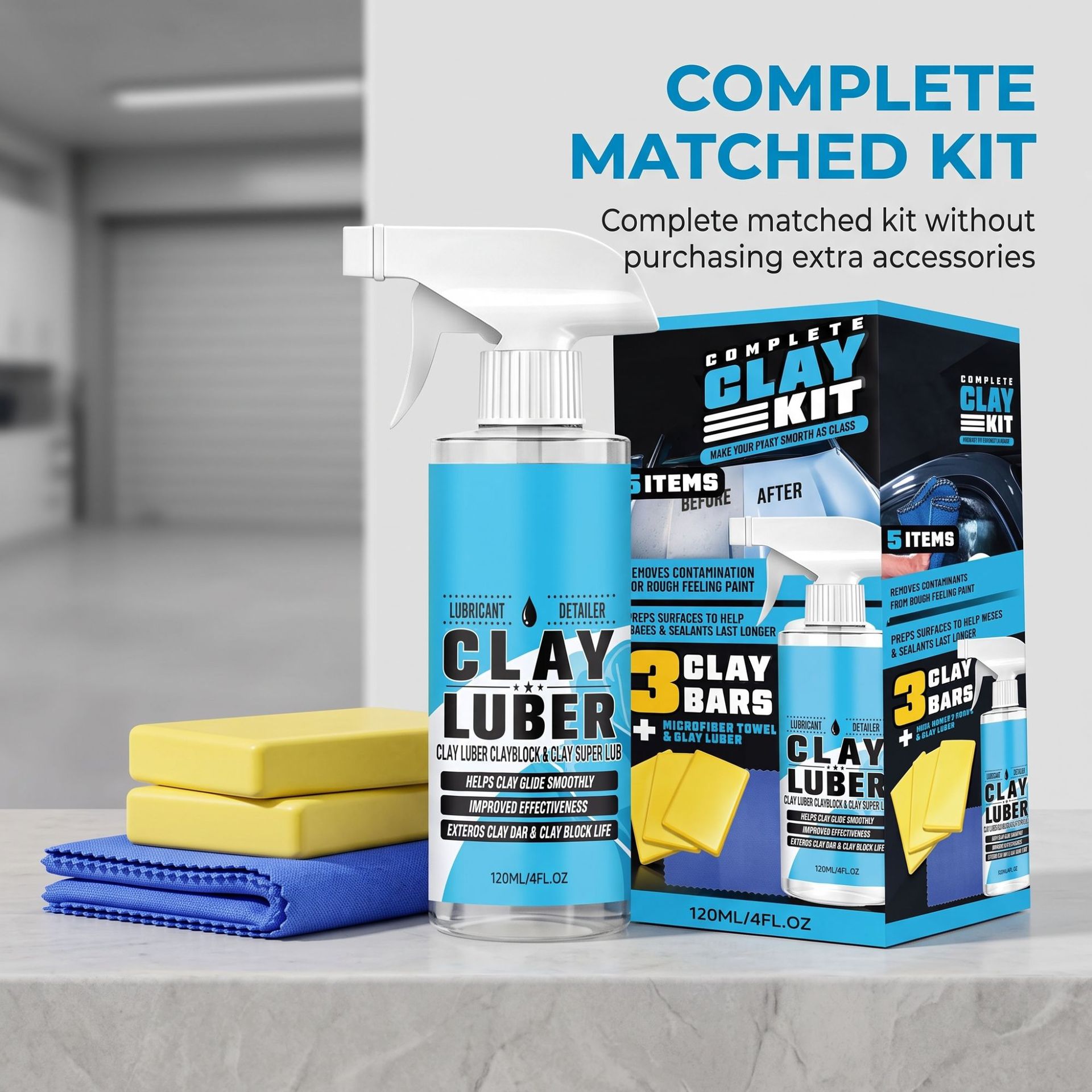 Car Clay Cleaning Kit: Gentle Stain Removal, Paint and Glass Cleaning, Refinishing, and Brightening for Daily Car Maintenance