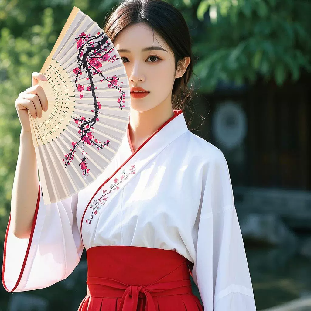 折扇中国风扇子女式古风夏天随身携带竹扇汉服旗袍跳舞折叠丝绸扇
