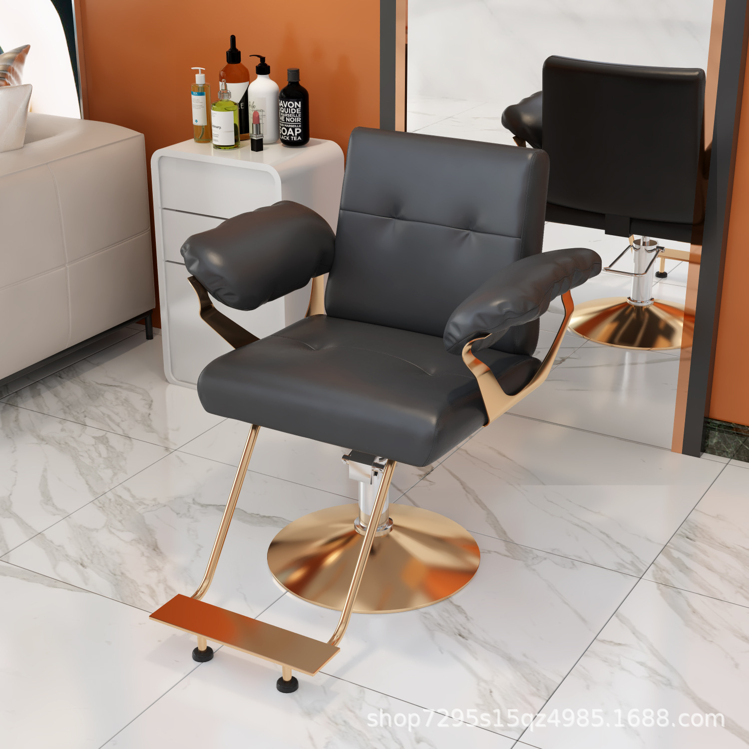Fábrica directa de barbería en línea silla salón de peluquería moda asiento de cremado puede elevar y cortar el pelo cómodo y satisfactorio image 6
