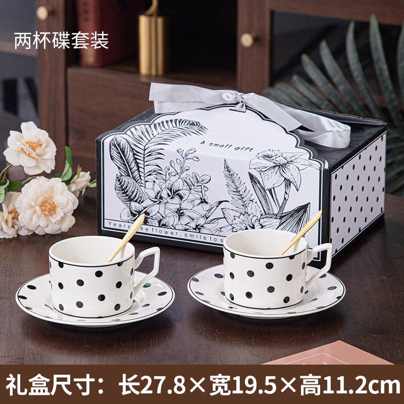 Taza de café de cerámica de punto de onda lujosa, taza de alta calidad, taza de té, plato, caja de regalo transfronteriza