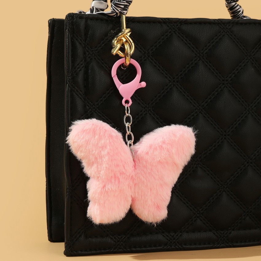 Bag Pendant, Keychain Classification Cute Butterfly Imitation Fur Plastic Unisex Bag Pendant Keychain