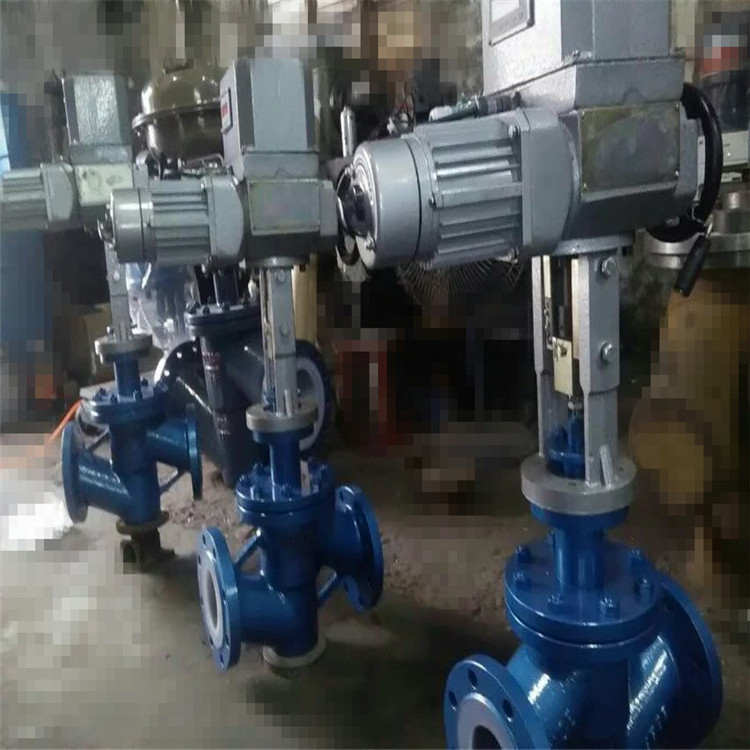 J941F46-10C 耐腐蚀电动衬氟法兰截止阀 直通式衬氟截止阀