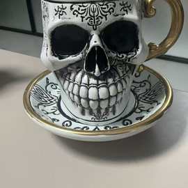 跨境创意树脂工艺万圣节礼品骷髅杯万圣节创意礼品节日氛围装饰ht