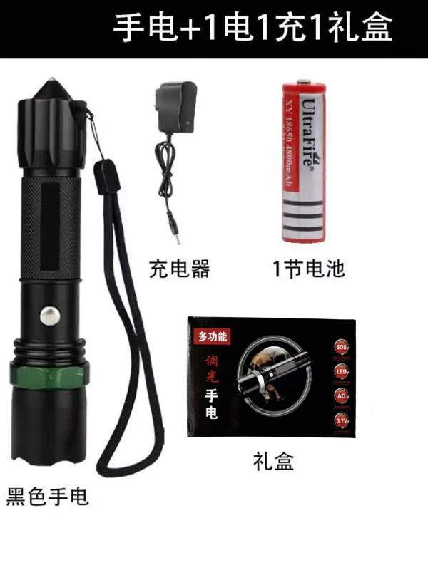 クロスボーダーアルミニウム合金led懐中電灯機械ズーム強光usb充電屋外緊急遠射強光懐中電灯|undefined
