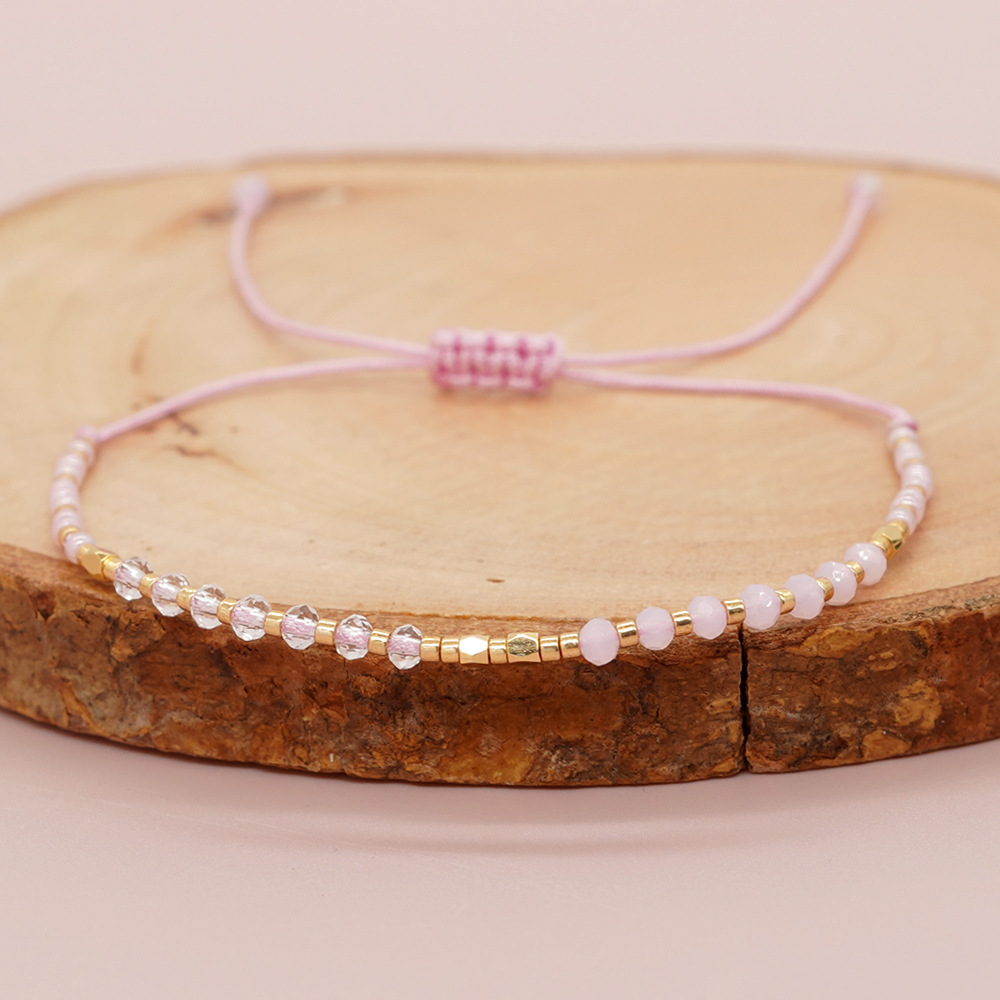 5g Weight Bracelets Classification 1 Piece Quantity Holiday, Daily Occasion Glass, glass, rope Material Round Pattern Couple Gender Beaded Design Simple Style, Classic Style Style Simple Style Classic Style Round Glass Glass Rope Wholesale Bracelets 2