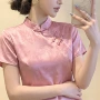短袖立领夏季气质衬衫