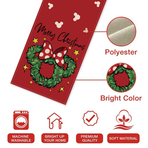 Cross-border Christmas decoration table flag home party dining table atmosphere decoration table mat stylish cartoon printed heat insulation mat
