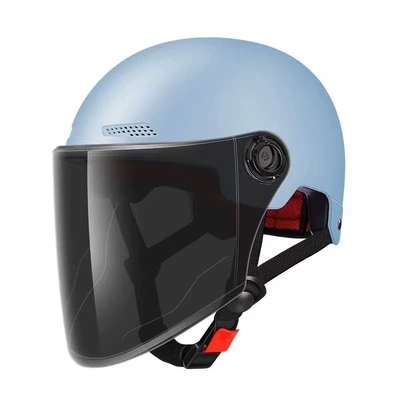 Motosiklet kaskı (dəbilqə) | Newly Certified National Standard Electric Vehicle - sky-blue-anti-scratch-long-mirror-free-night-reflective-stickers-306