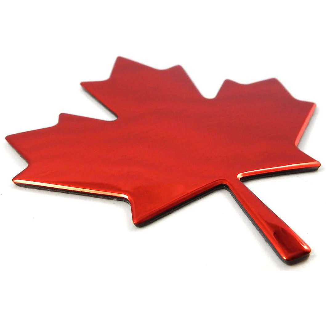 Amazon bandera canadiense hoja de arce cromada 3D insignia estereoscópica metal comercio exterior pegatinas de automóviles y bicicletas