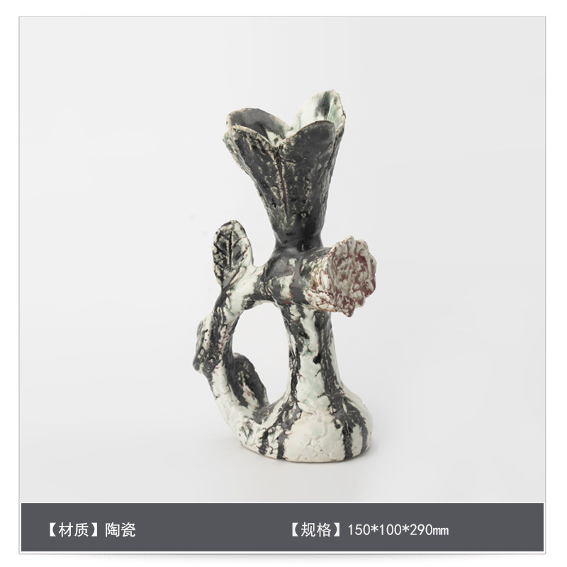 中世スタイルのセラミックフラワー花瓶装飾アートB&Bモデルルームゲストテーブルハイエンドフラワーアレンジメント装飾|undefined