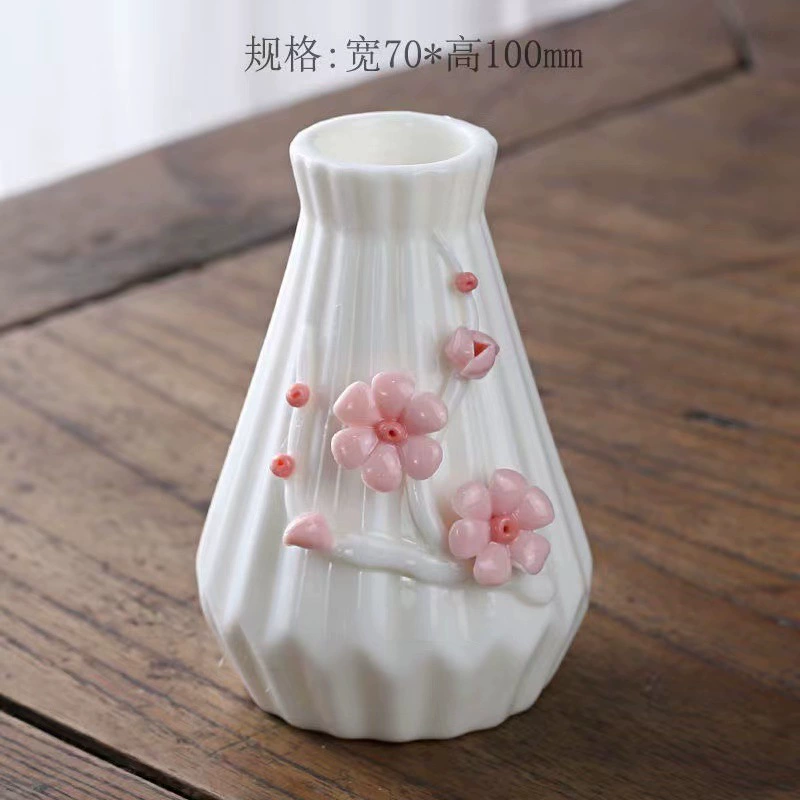 Handmade mini vase flower bottle flower ceramic ornaments dry flower inserting water -breed living room study frame desktop decoration
