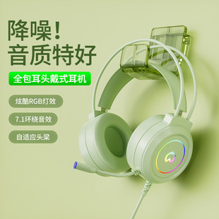 Head-Mounted Computer Headset, E-Sports Gaming Headset, USB Wired Notebook Phone for Listening to Sounds and Positioning