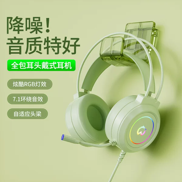 Head-Mounted Computer Headset, E-Sports Gaming Headset, USB Wired Notebook Phone for Listening to Sounds and Positioning