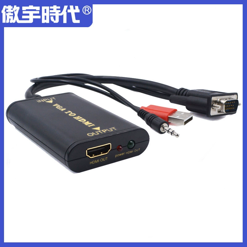 Преобразователь VGA в HDMI с аудио входом и питанием по USB, конвертер VGA в HDMI для аудио-видео