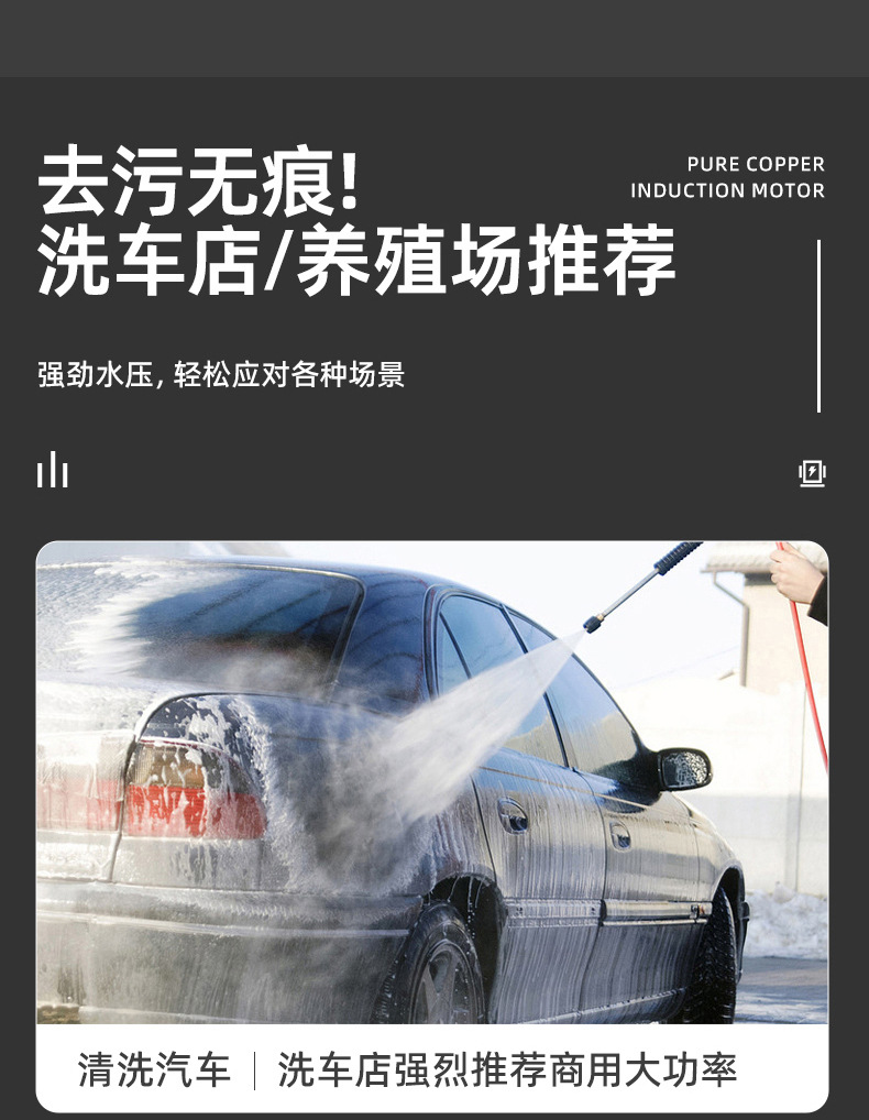 360 High-Flow 220V High-Pressure Car Washing Machine Commercial Cleaning Machine Car Washing Pump Fully Automatic Black Cat Car Washing Pump