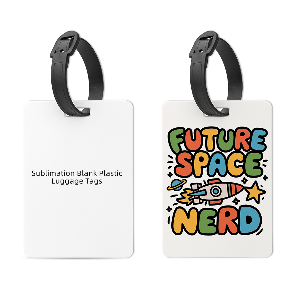 Nuevo producto de transferencia térmica pequeña placa de equipaje de plástico rectangular