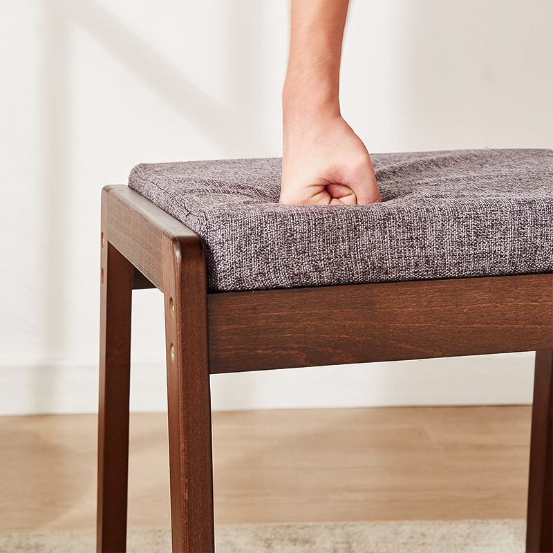 Solid wood household dining table and stools, stackable soft-packed square stools, benches, makeup and dressing stools, small benches, wooden stools