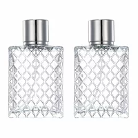 B012-50ml100ml прозрачная серебряная крышка парфюмерная бутылка косметическая бутылка разлив портативная стеклянная пустая бутылка
