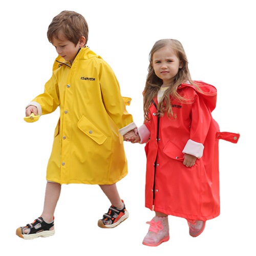 Children's Raincoat for Primary School Students to Protect Against Heavy Rain, Raincoat with Backpack Straps, Full Body Raincoat, Cross-Border on Amazon
