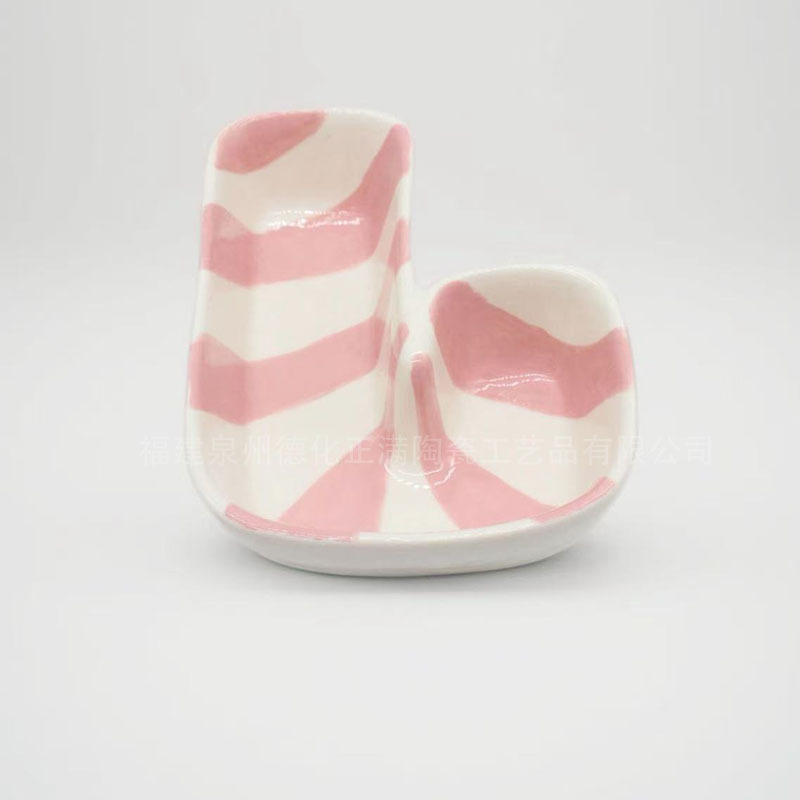 Foreign Trade Cross-Border Creative Ceramic Storage Jars Hand-Painted Candy Series Ceramic L-Shaped Bowl Foreign Trade Cross-Border Creative Ceramic Storage Jars Hand-Painted Candy Series Ceramic L-Shaped Bowl