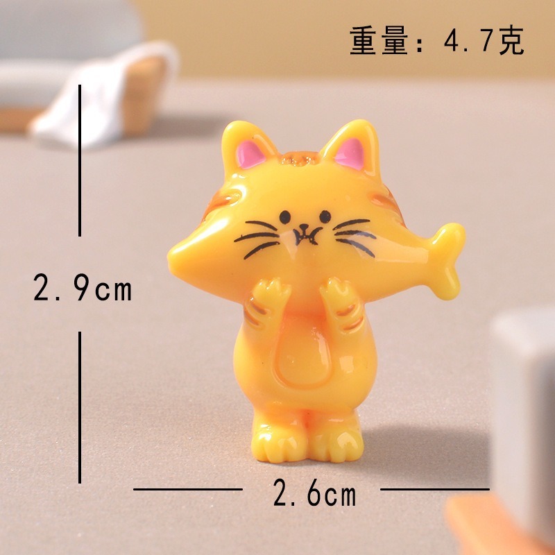 萌趣可爱偷吃小猫树脂摆件办公桌面微景观艺术装饰车载中控台摆饰|undefined