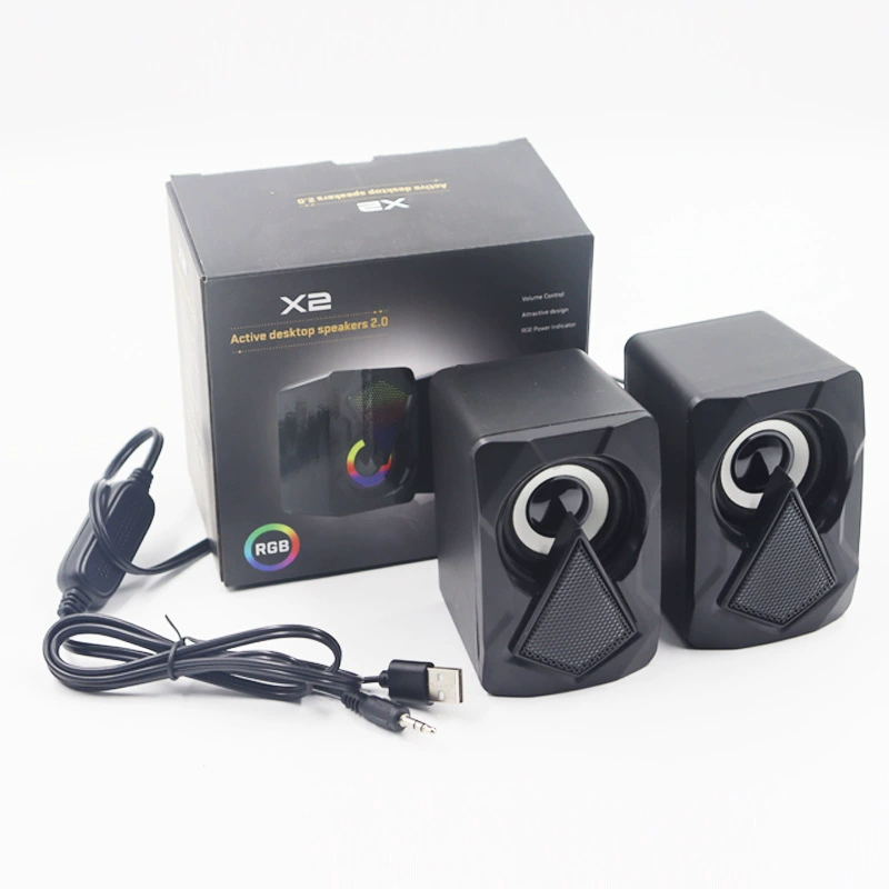 X2 мультимедиа настольный компьютер аудио домашний настольный мини RGB цветной USB-колонка проводная с тяжёлым басом