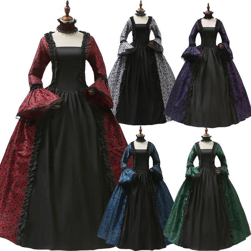 Medieval Court Retro Dress Cosplay Costume Victorian Dress Performance Costume