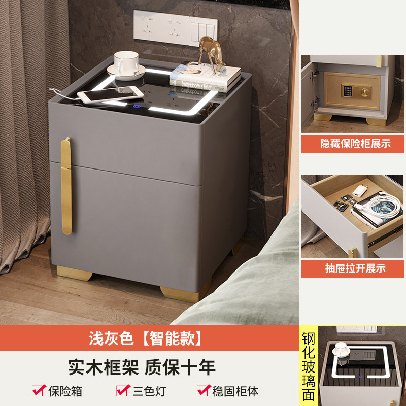 Elegante mesita de noche seguro dormitorio pequeño Gabinete simple luz moderna casa de lujo dormitorio principal armario con cerradura