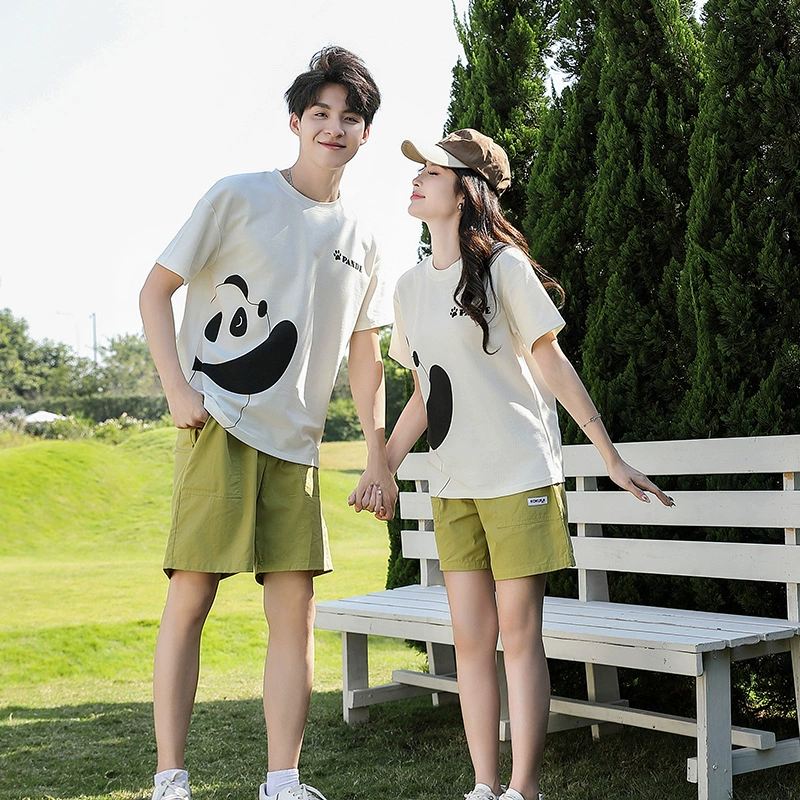 Summer children's cartoon cotton T-shirt, family style, with short sleeve, Korean style
