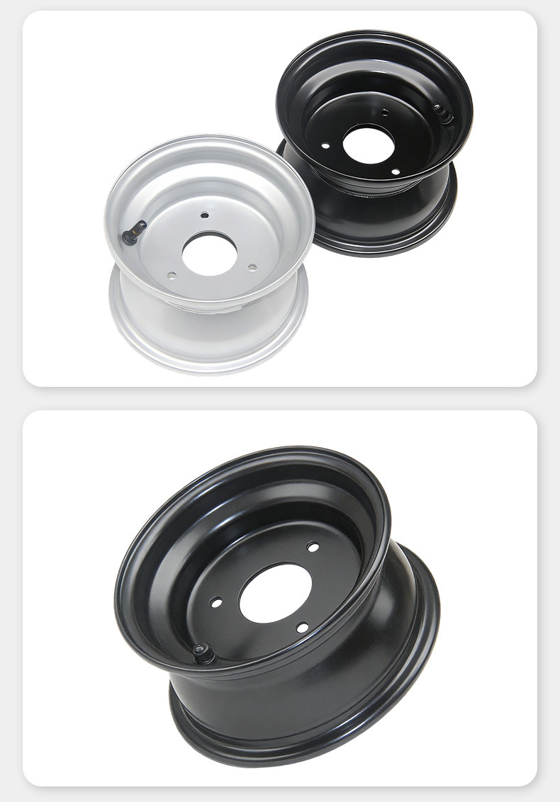 ATV four-wheel beach vehicle go-kart accessories 16X 8-7inch three-hole wheel hub steel rim iron tire rim