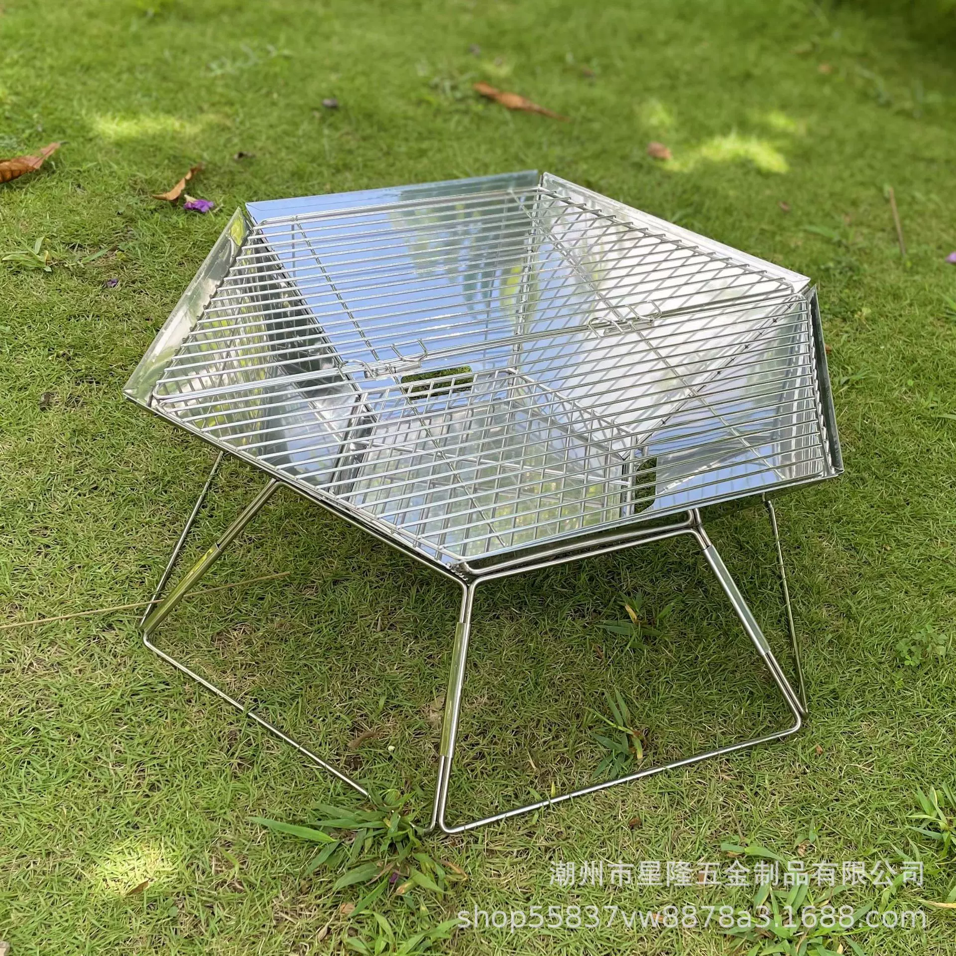 户外折叠烧烤炉 不锈钢加厚焚火台露营便携BBQ家用木炭取暖架围炉