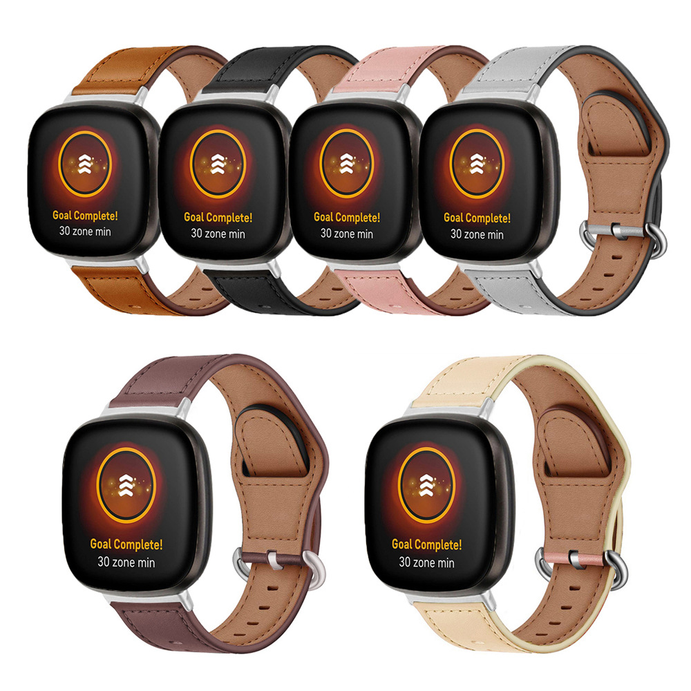 For Fitbit Versa genuine leather strap Versa4 leather casual fashion classic strap sense