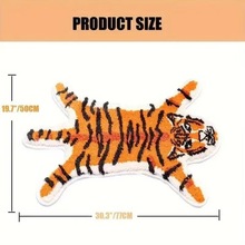 新款跨境代发浴室用滑稽老虎仿动物皮毛仿羊绒浴垫粉色卡通豹