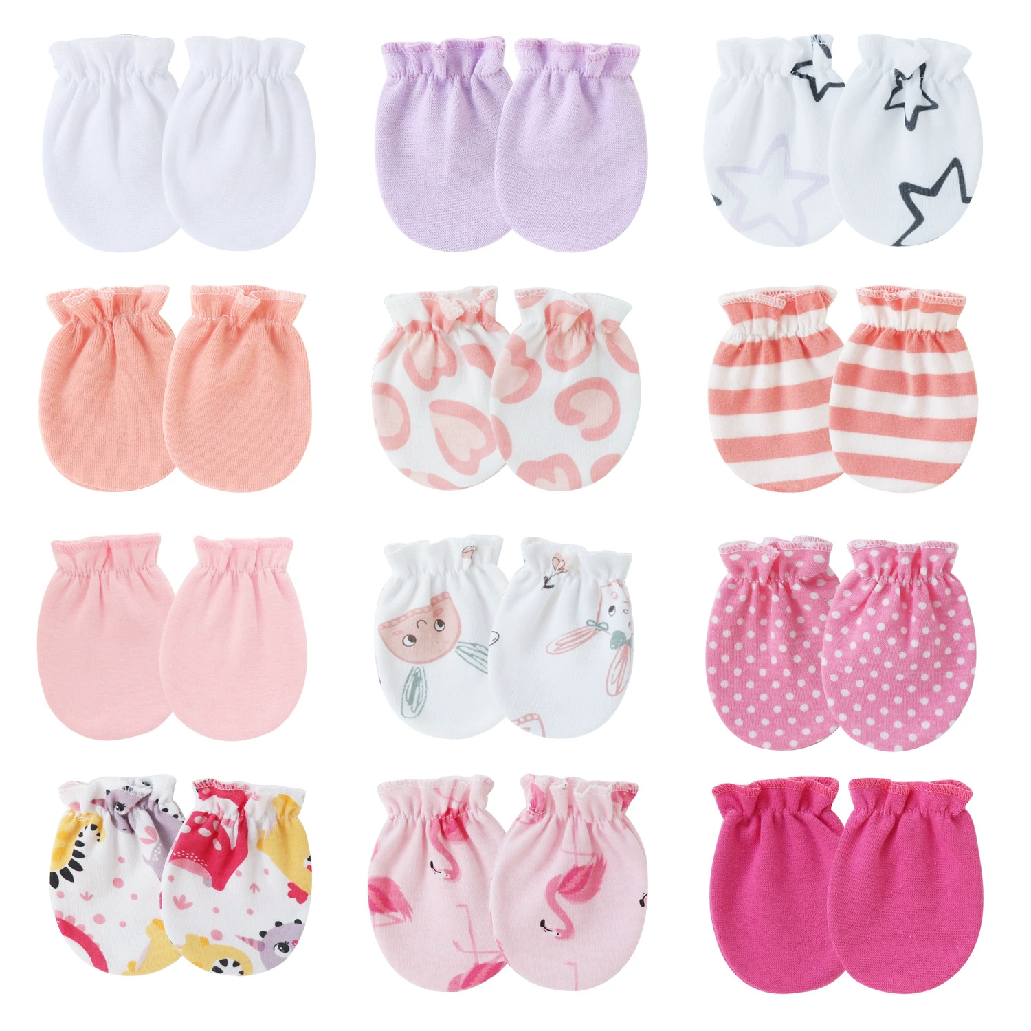 Весна и Осень Детские Анти-царапины маленькие перчатки однослойные детские перчатки сплошной Цвет детские свободные перчатки От 0 до 1 года