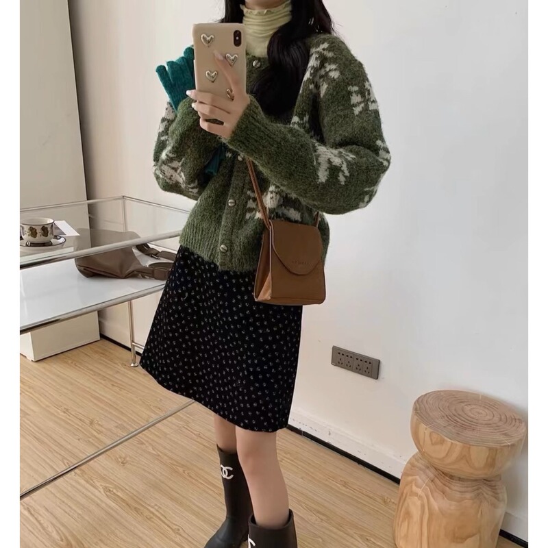 2025秋冬新款韩系慵懒风设计感小众针织开衫女宽松显瘦毛衣外套潮|undefined