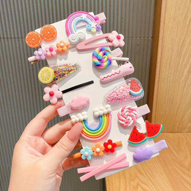 Clip de flequillo lateral rojo de la red femenina 2025 nueva horquilla simple clip de una línea horquilla clip de cabello roto tocado clip de pico de pato