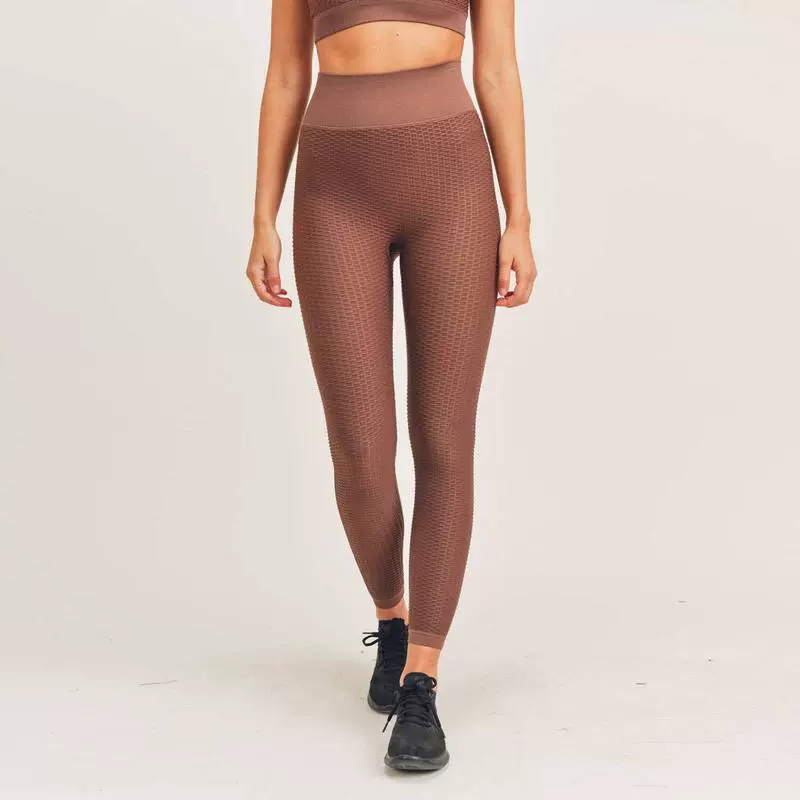 [跨境速卖通Jacquard Ribbed Seams High Waisted Leggings]