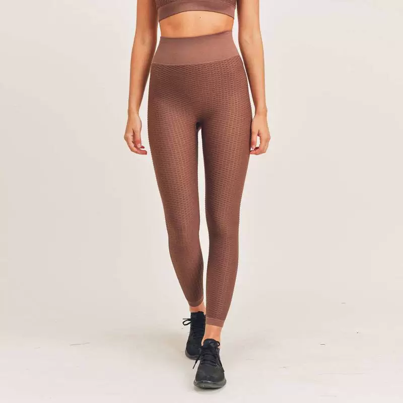 [跨境速卖通Jacquard Ribbed Seams High Waisted Leggings]