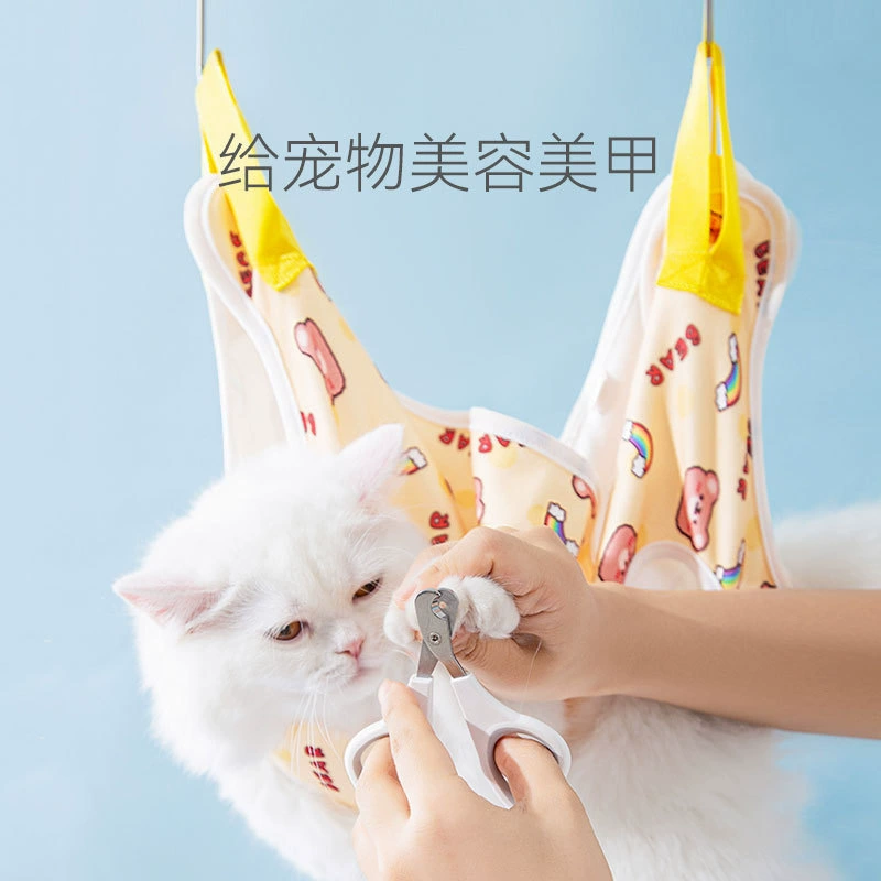Сумка для мытья кошек Купание кошек Резак для ногтей Фиксированный кошачий гамак для кошек Подвесная сумка для щенков