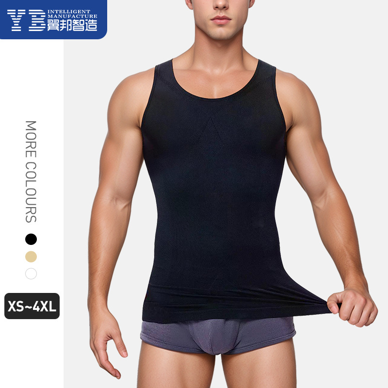 Men's Shapewear Corset Shaping Tummy Control Vest Tummy Control Sleeveless Breathable Fitness Sports Breathable Amazon Wholesale