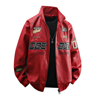Cross-Border Wholesale Men's Heavyweight Retro Hip-Hop European and American Street Motorcycle Clothing Men's Leather Jackets Wide