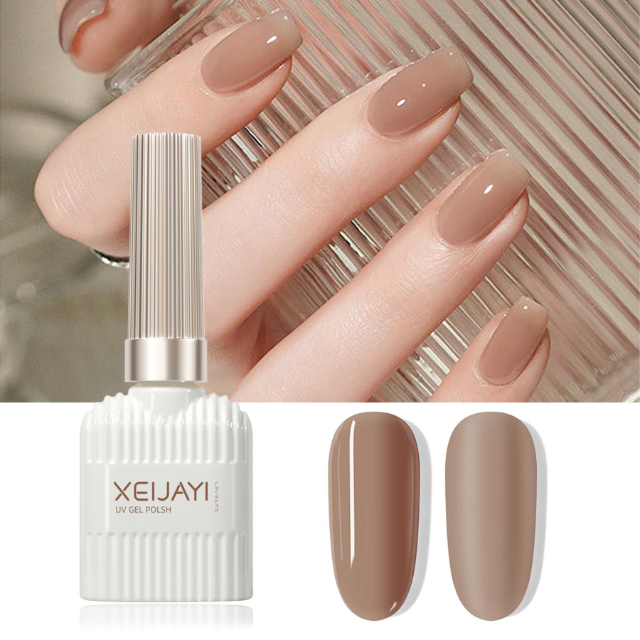 Hada uñas belleza desnuda marrón uñas color pegamento otoño e invierno blanco popular uñas belleza tienda esmalte de uñas pegamento transfronterizo fábrica al por mayor