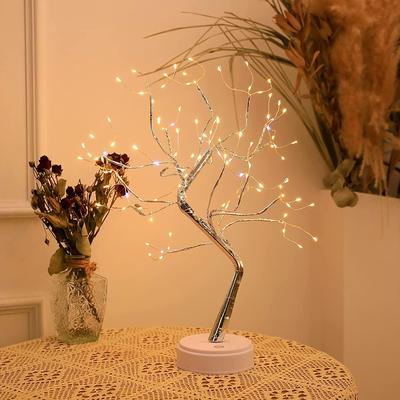 Nordic Christmas Coloured lights LED Trees Room decorate Table lamp Rice Tree lights Gypsophila Night light