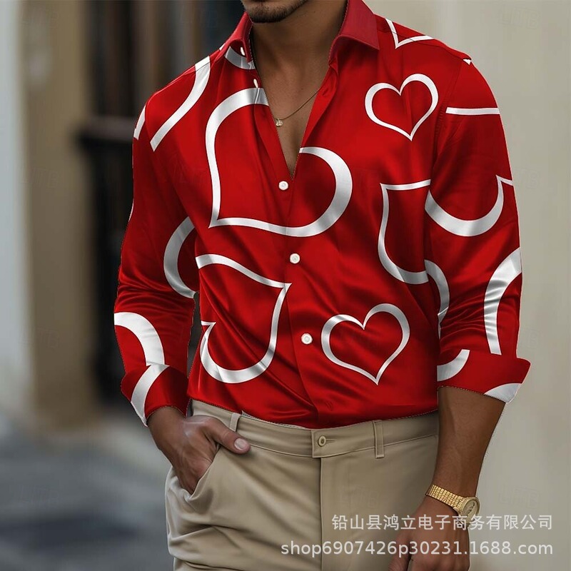 Men's Retro 3D Printed Denim Shirt Long Sleeve Shirt Street Fashion Classic Shirt New Western Shirt