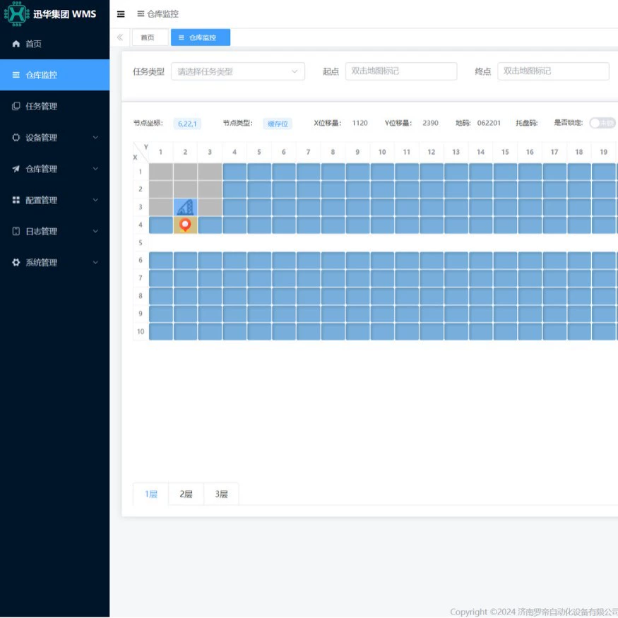 Интеллектуальная автоматизация системы управления складскими запасами (WCS) с использованием 4-позиционных шаттлов для 3D-складов
