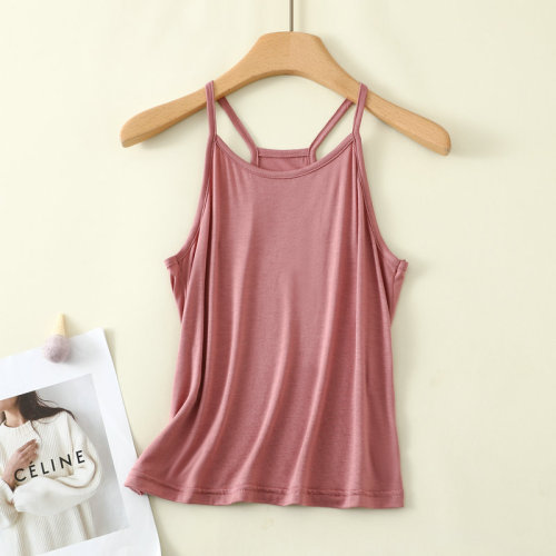 2024 Modal camisole vest for women, Y-shaped short style, slimming outerwear, Korean-style inner layer, slim-fit large-size base shirt