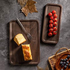 托盤長方形黑胡桃木商用盤子菜盤家用早餐盤牛排方盤木質西餐餐盤