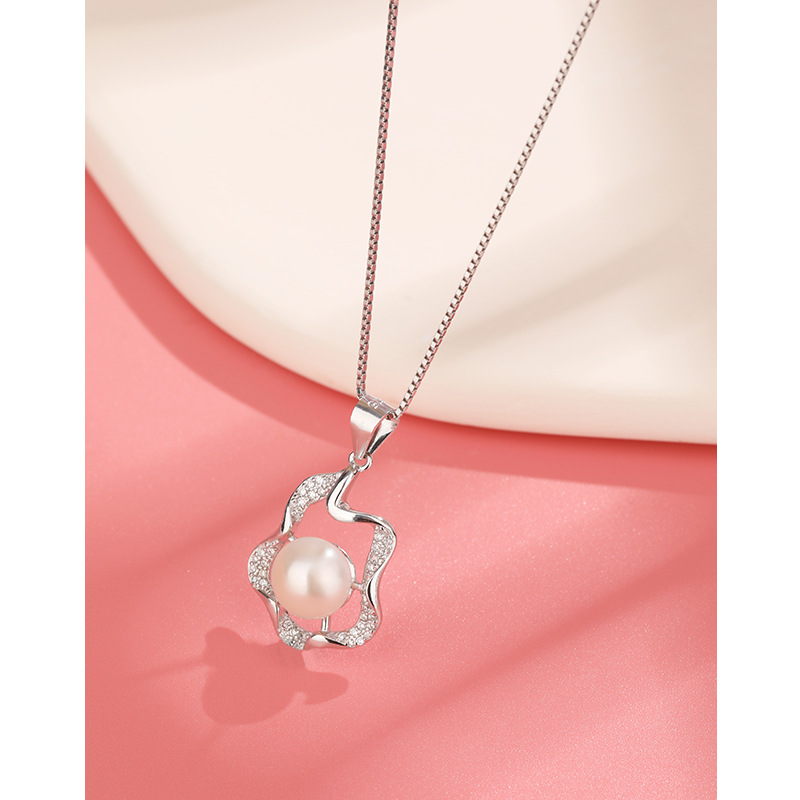 925 plata esterlina collar de perlas de agua dulce mujeres otoño invierno lujo ligero nicho de alta calidad cadena de clavícula regalo del día de San Valentín